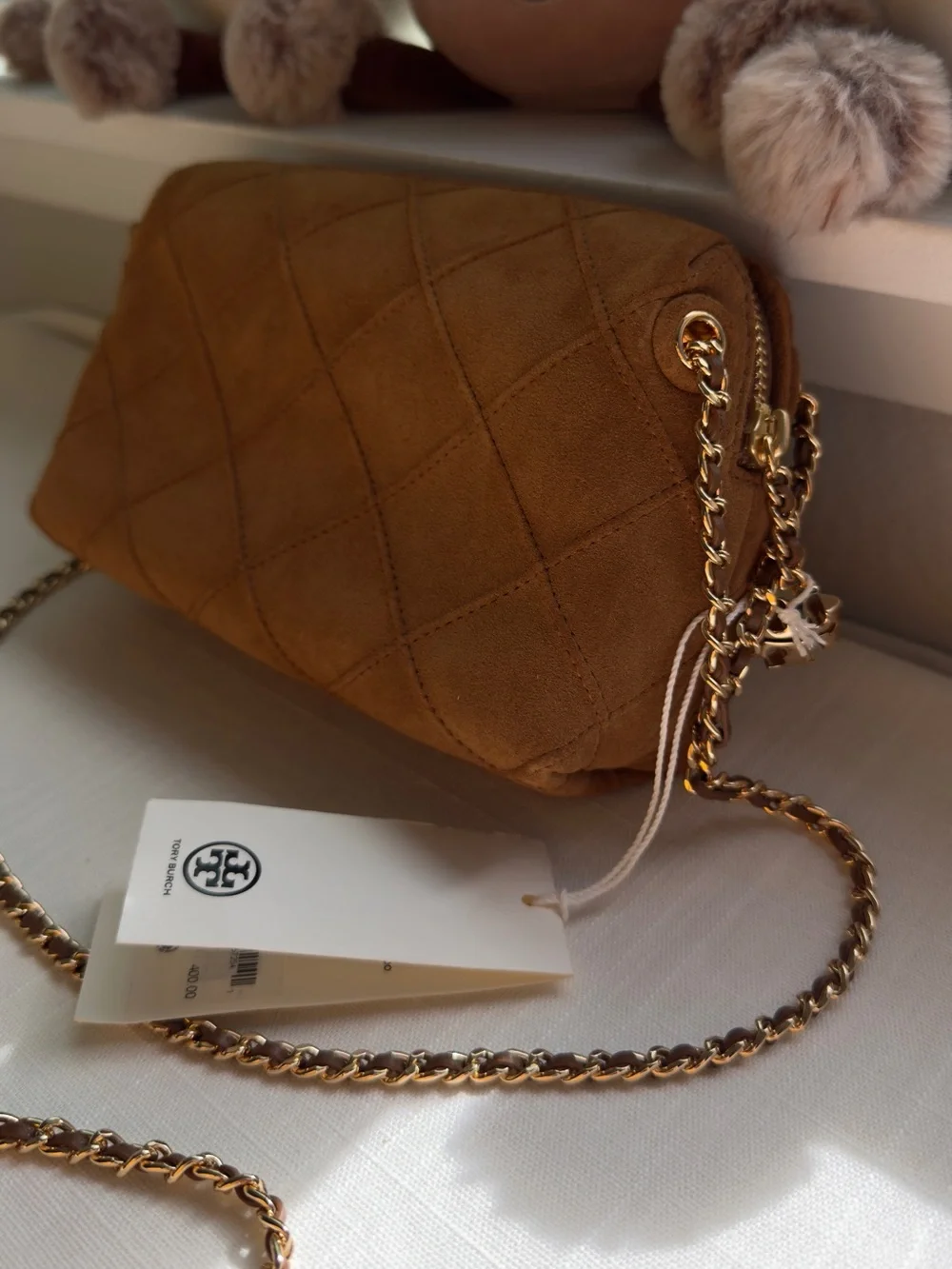 NWT 🍁 Tory Burch Fleming Soft Suede Crossbody Bag